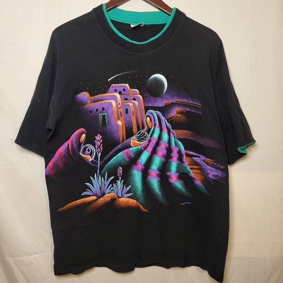 Habitat Other - Habitat Vintage Single Stitch Graphic T-Shirt Southwestern 90s Art To Wear Large